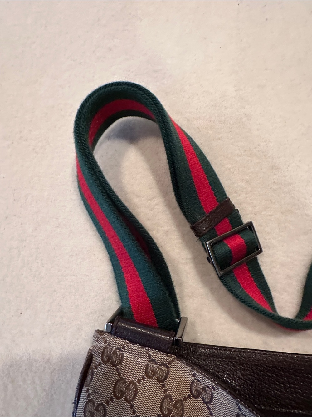 Authentic Gucci Monogram Double Pocket Messenger Bag - Picture 15 of 16